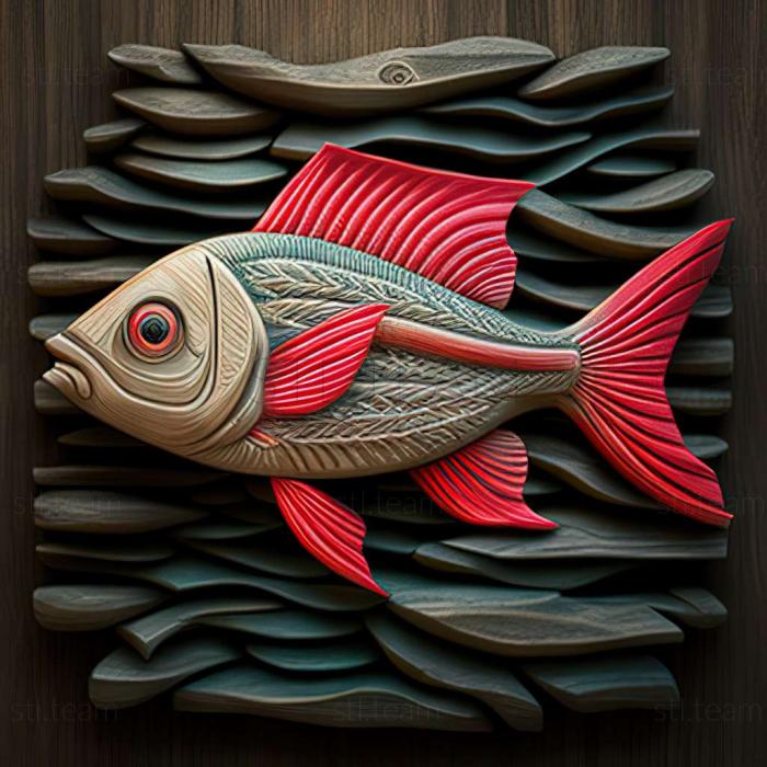 3D model Red   spotted tetra fish (STL)